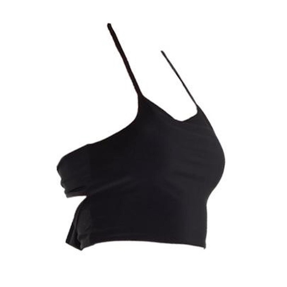 🖤 NASTY GAL Black Halter Tie Crop Top 🖤
